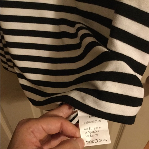 NWOT Shein Striped Off Shoulder Smock Top - Picture 5 of 5